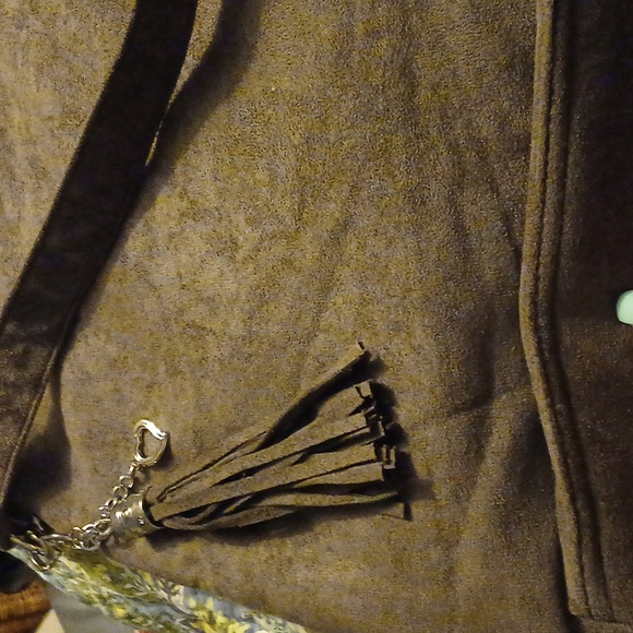 Bella Russo Brown Faux Suede Slouched Purse Green - Picture 5 of 7